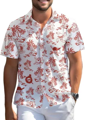 99TIMORO Game Character Hawaiian Shirt, Anime Movie Short Sleeve, Funny Print Button Down Top