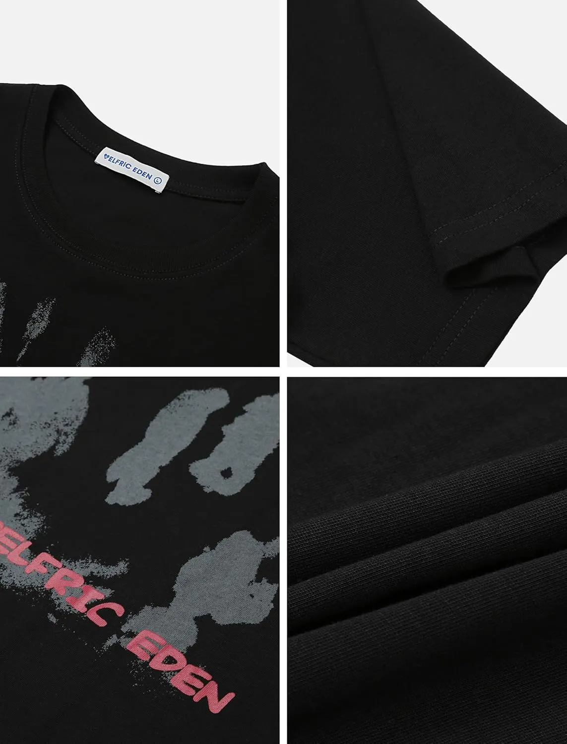 Aelfric Eden Oversized Graphic Tees Unisex Graffiti Print Shirts Inkjet Tee Top