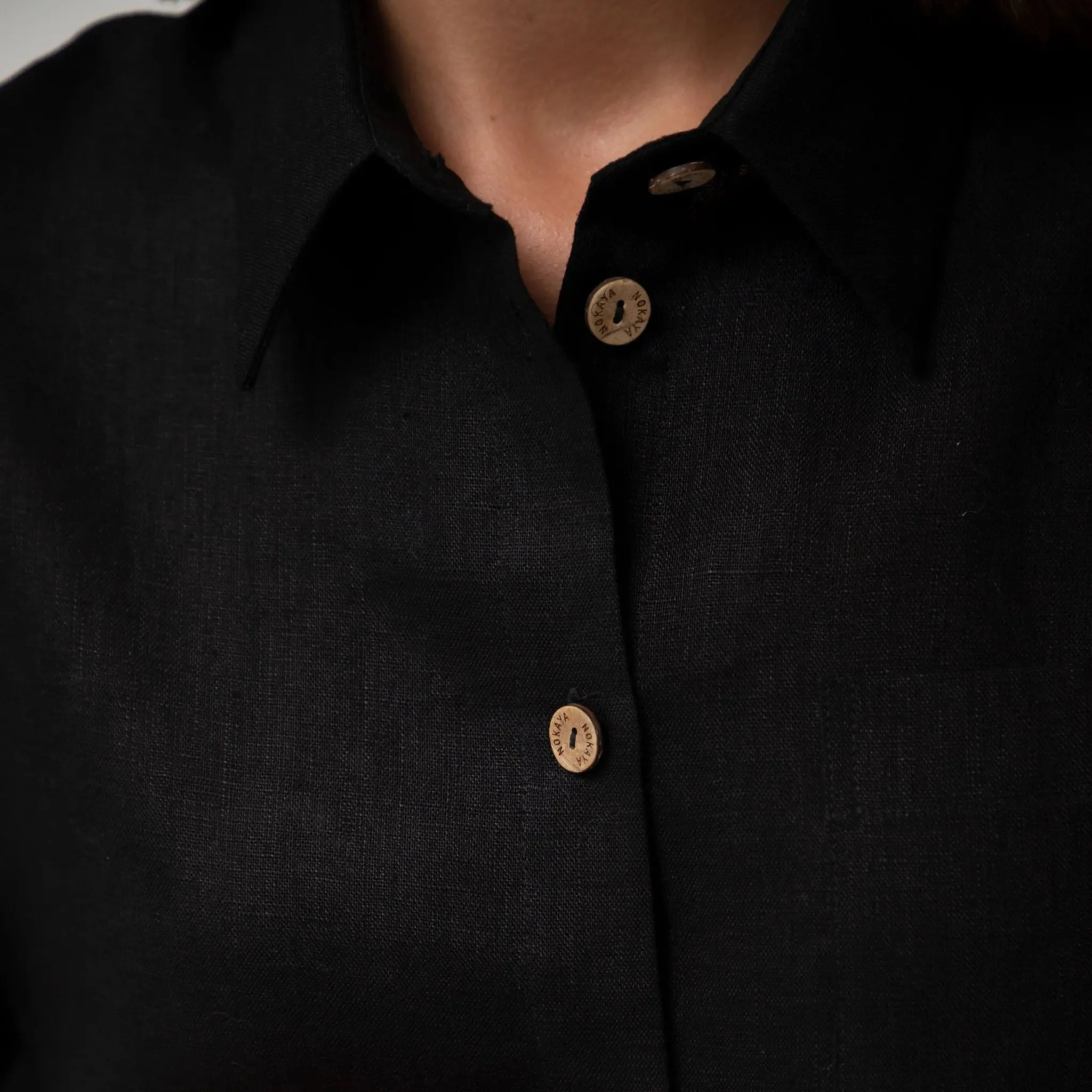 Black Heavy Linen Shirt Perfect Days