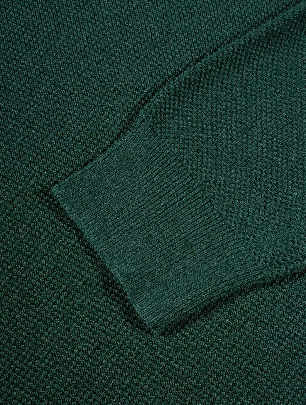 Cotton Piqué Crew Sweater Evening Blue