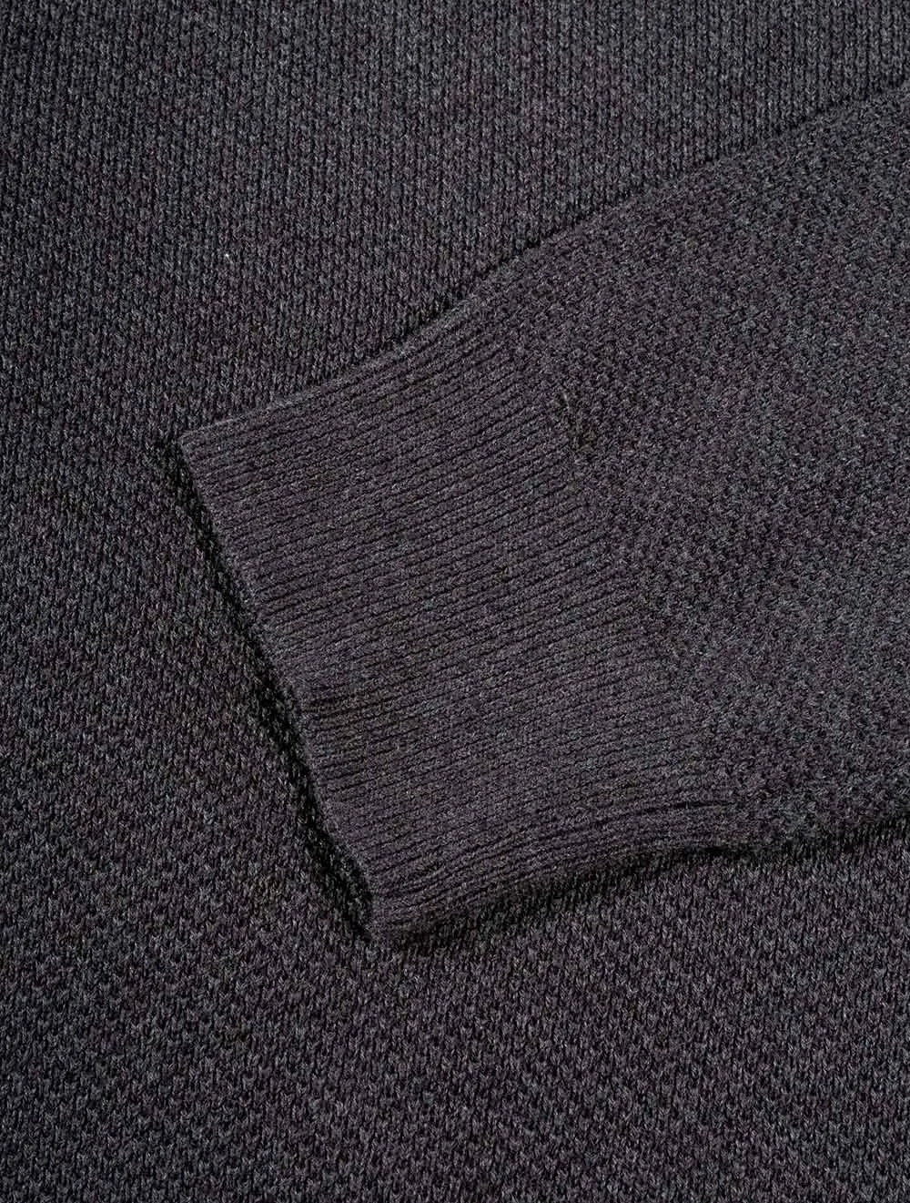 Cotton Piqué Crew Sweater Evening Blue