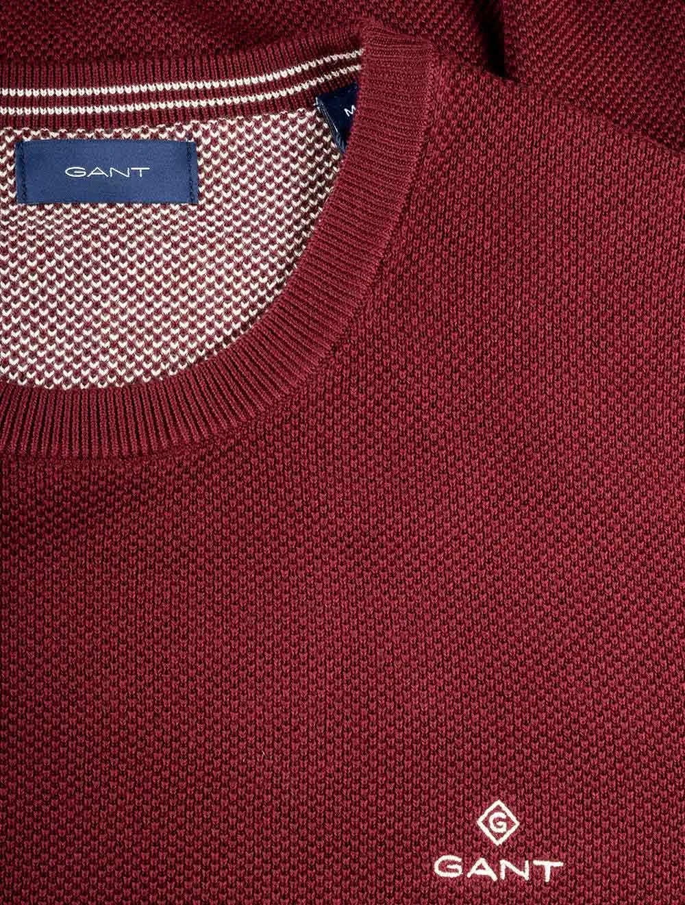 Cotton Piqué Crew Sweater Evening Blue