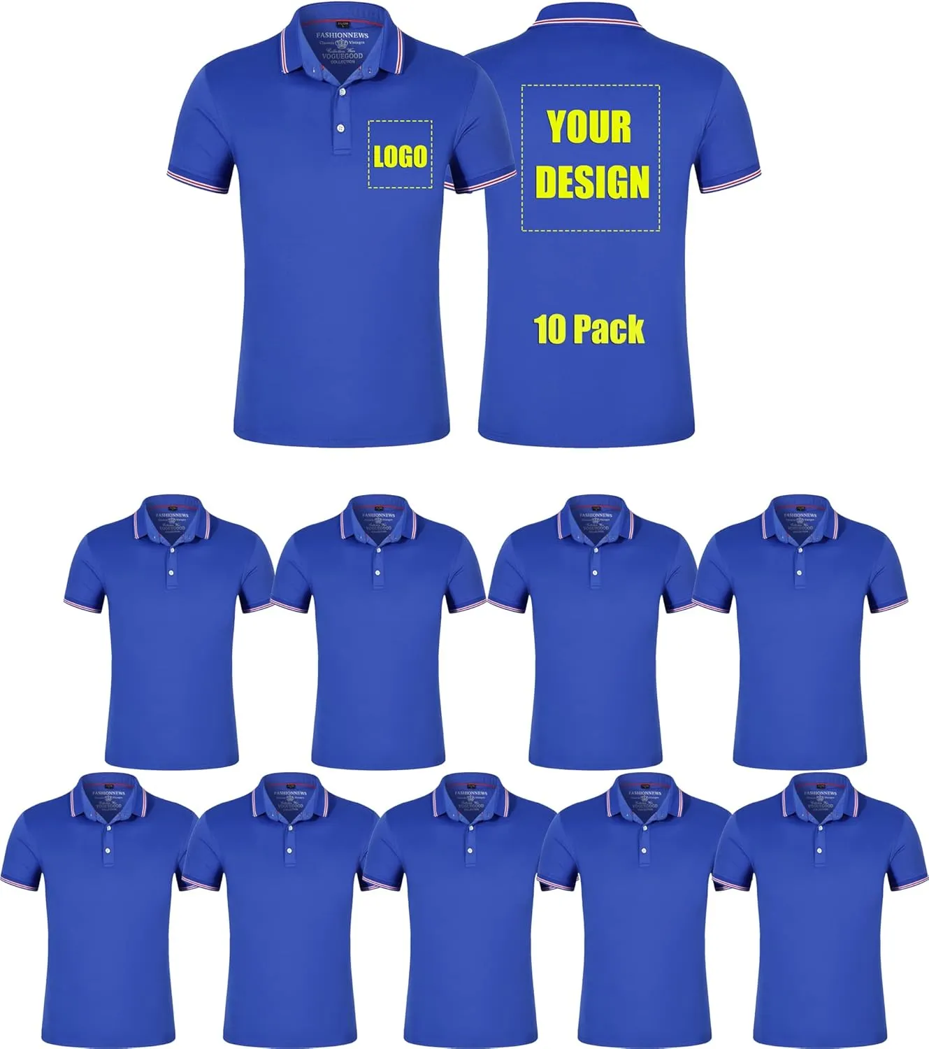 Custom Polo Shirts for Men Women Personalized T-Shirt with Logo Text Photo Mercerized Cotton Short Sleeves