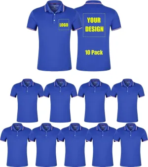 Custom Polo Shirts for Men Women Personalized T-Shirt with Logo Text Photo Mercerized Cotton Short Sleeves
