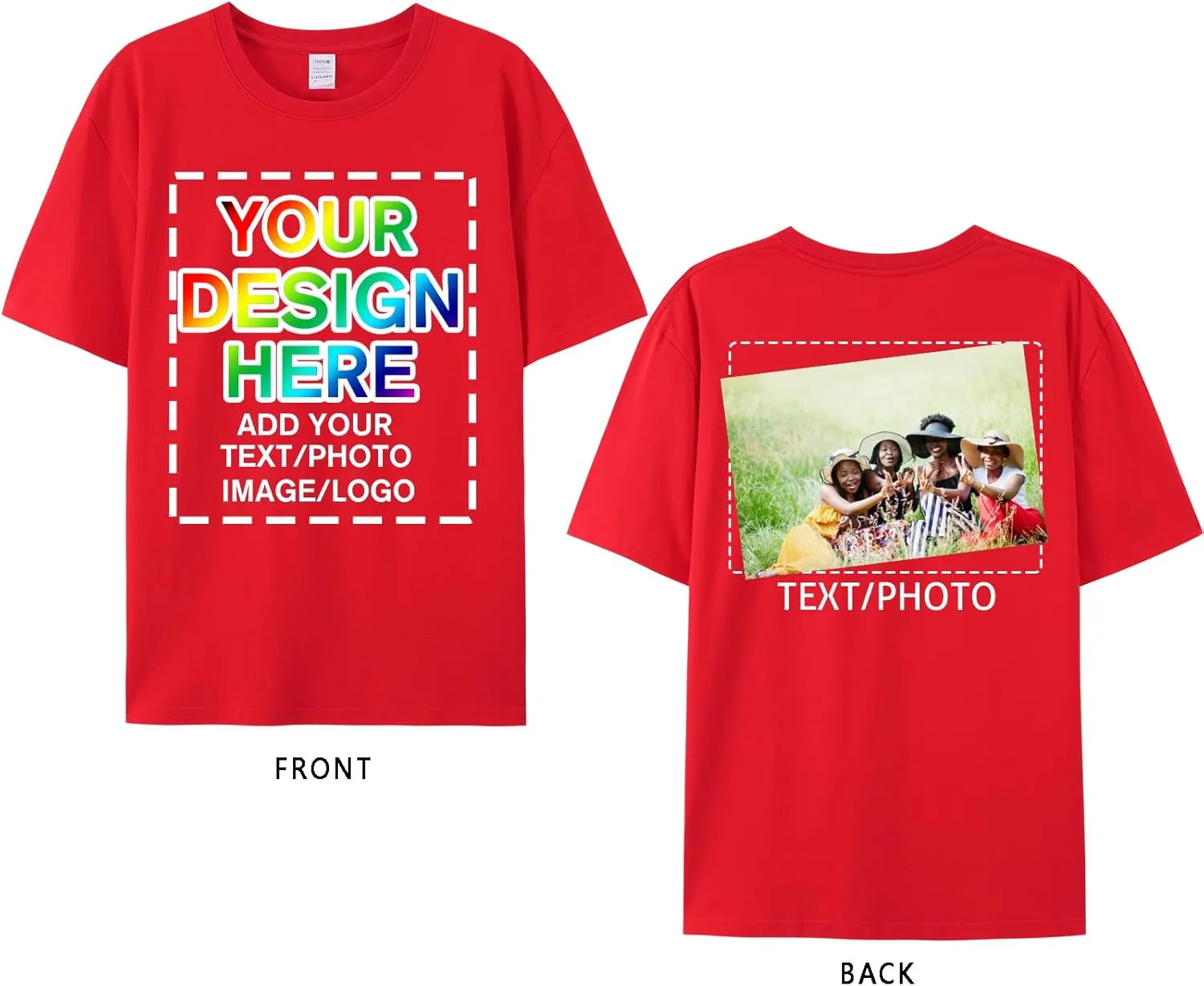 Custom Your Own Shirts with Photo Text & Logo - Personalized Tee Shirt for Men Women & Kids - Custom Personalized T Shirt