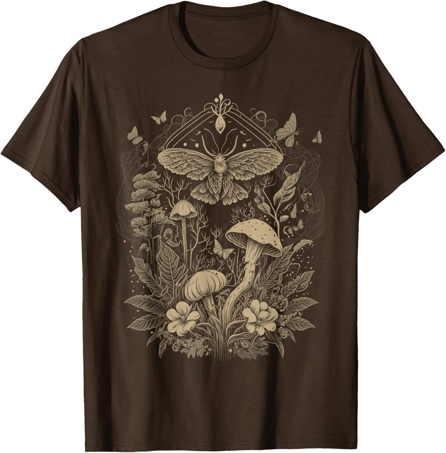 Cute Fairycore Floral Moth Aesthetic Girls Women Graphic T-Shirt