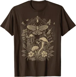 Cute Fairycore Floral Moth Aesthetic Girls Women Graphic T-Shirt