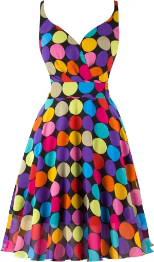 Dressever Summer Cocktail Dress V-Neck Adjustable Spaghetti Strap Chiffon Sundress