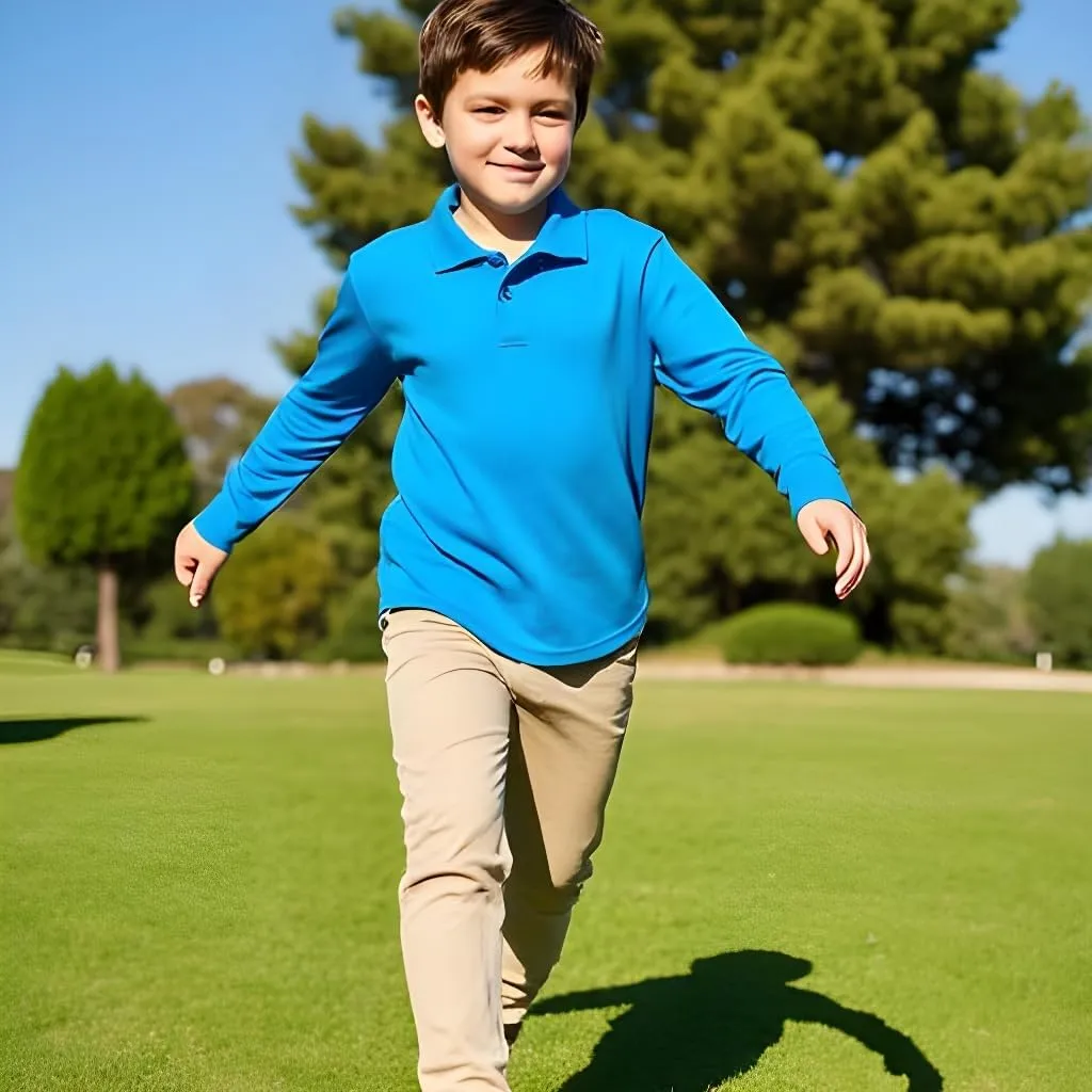 INGEAR Boys Golf Polo Long Sleeve Shirts Performance Active Wear Polo for Tennis and Casual Wear - Versatile Boys Polo Shirts