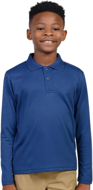 INGEAR Boys Golf Polo Long Sleeve Shirts Performance Active Wear Polo for Tennis and Casual Wear - Versatile Boys Polo Shirts