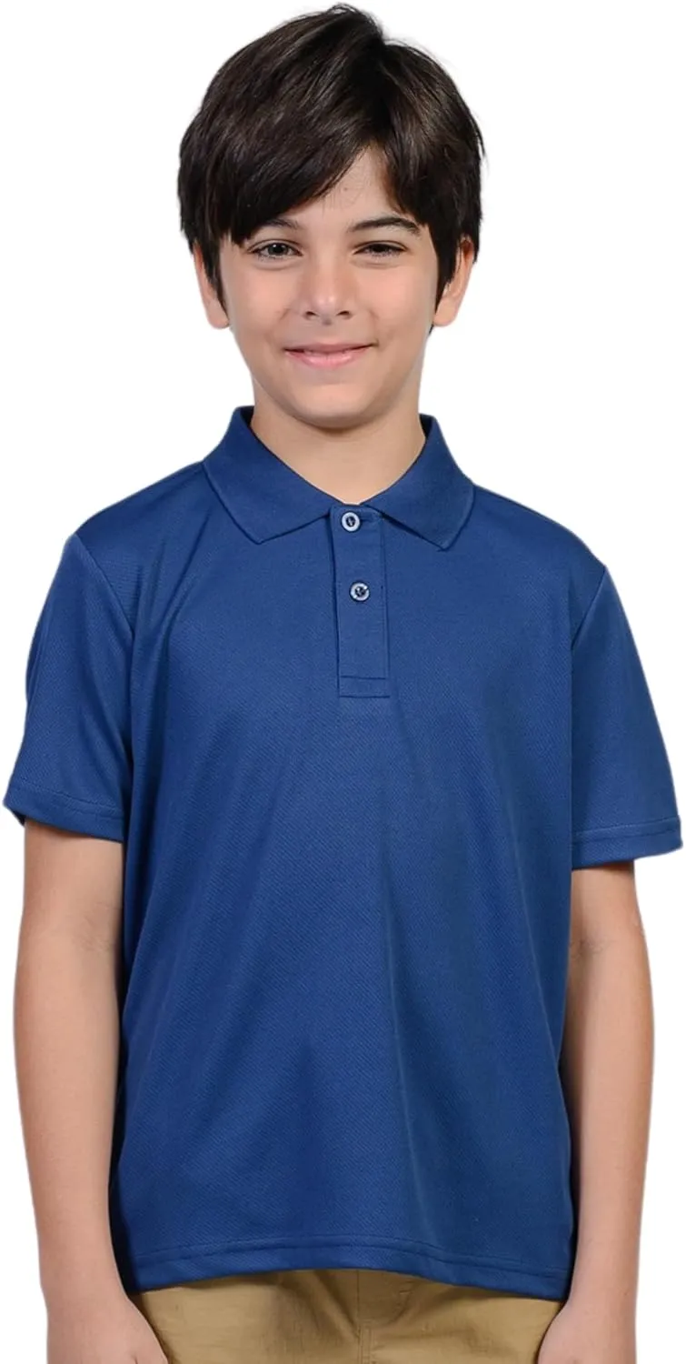 INGEAR Boys Golf Polo Short Sleeve Shirts Performance Active Wear Polo for Tennis and Casual Wear Versatile Boys Polo Shirts