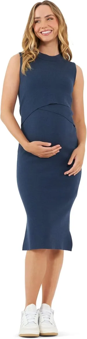 Layered Knit Nursing Dress Ink
