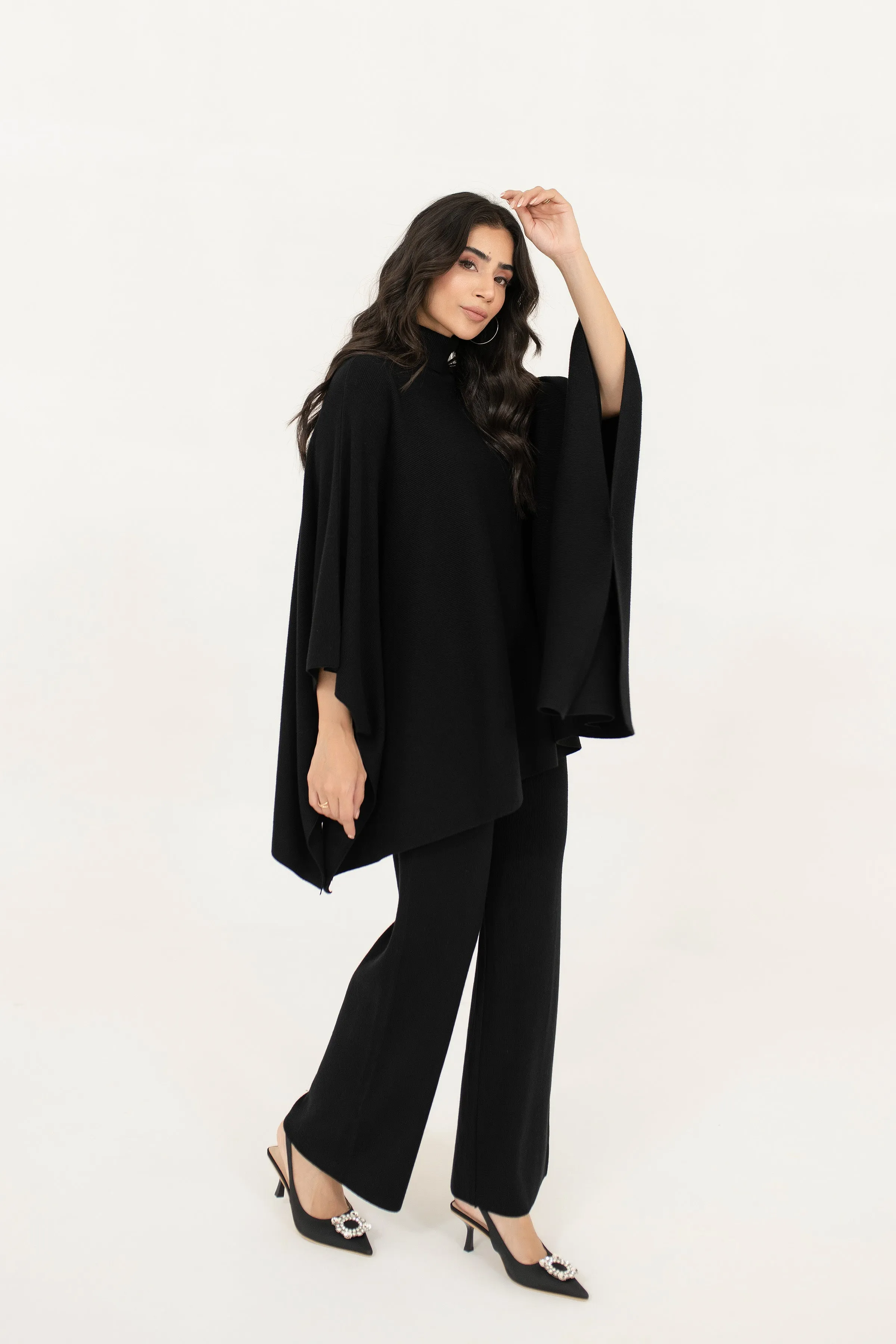Lily Knitted Cape Black Separates