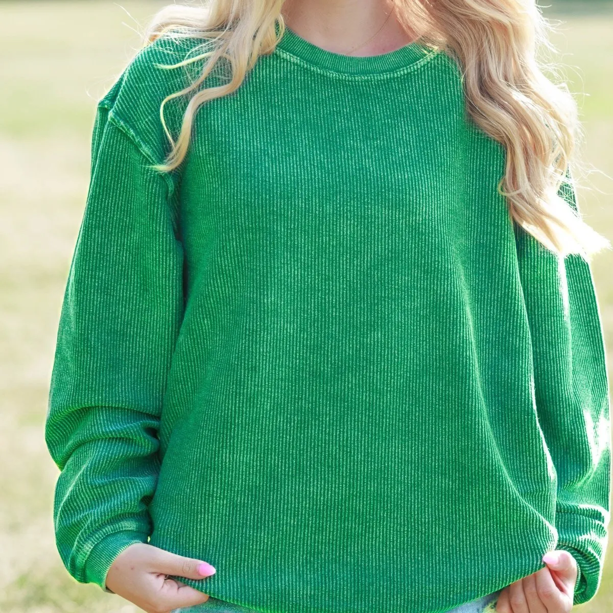 Luxury Corded Crew Sweatshirt