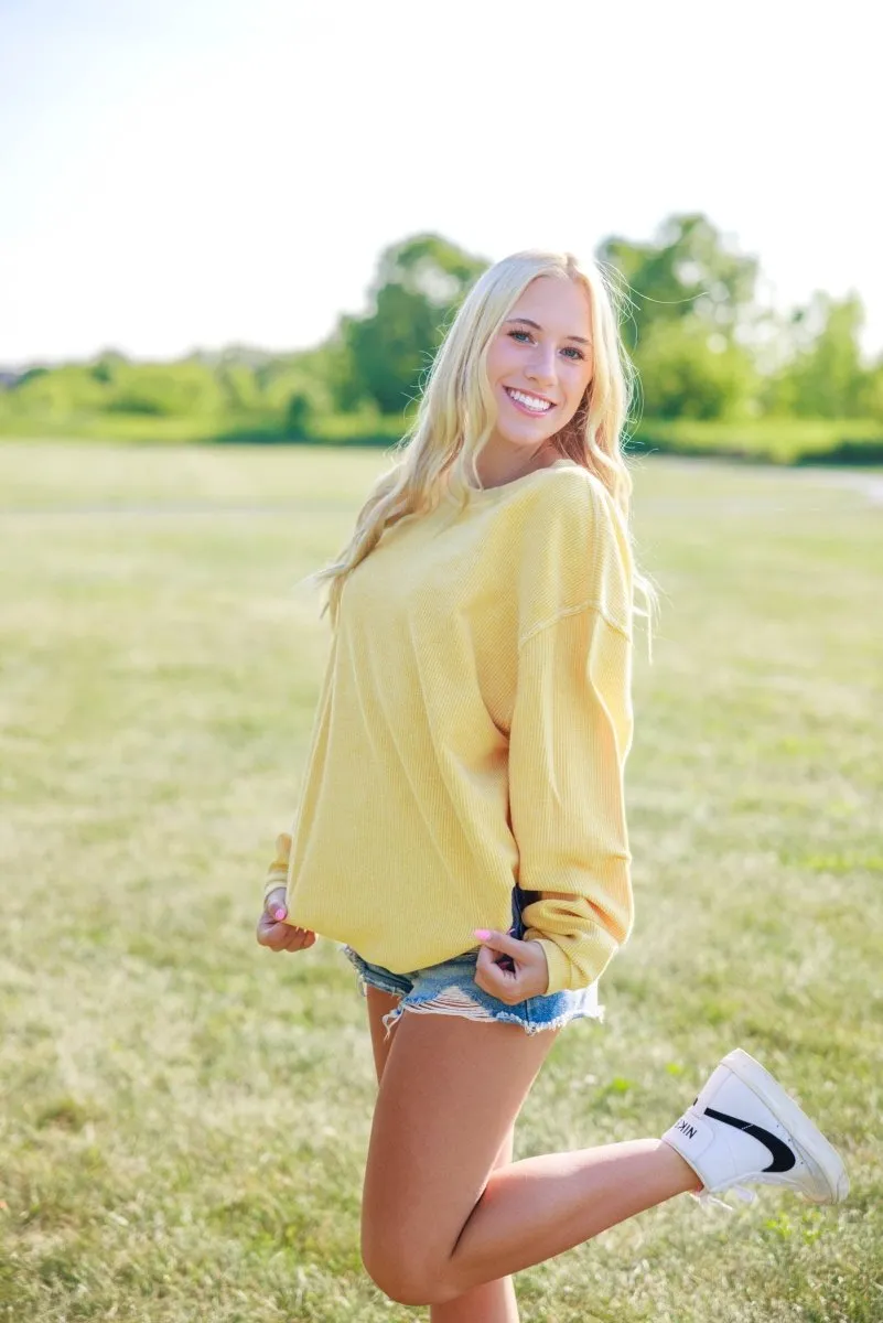 Luxury Corded Crew Sweatshirt