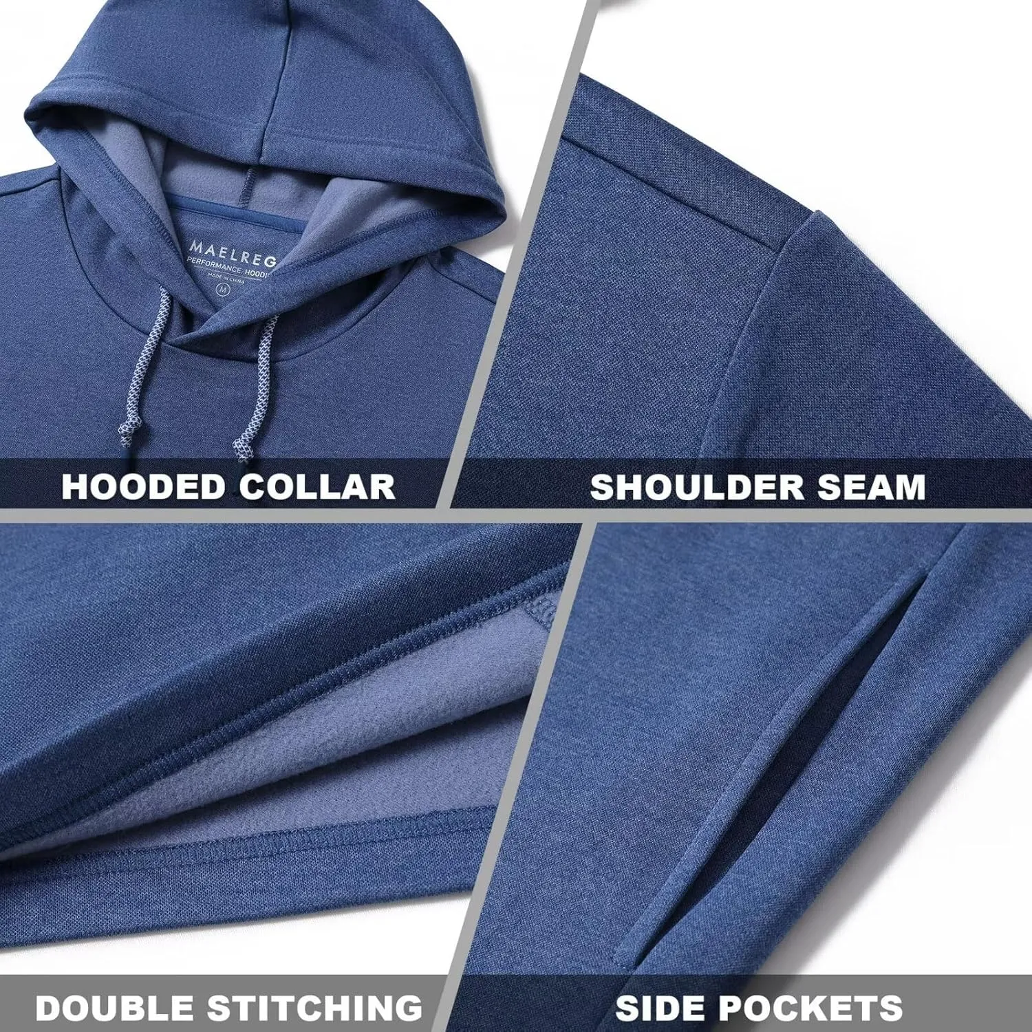 M MAELREG Hoodies for Men Golf Fleece Hooded Sweatshirts Dry Fit Athletic Lightweight Casual Midlayer Mens Hoodies Pullover
