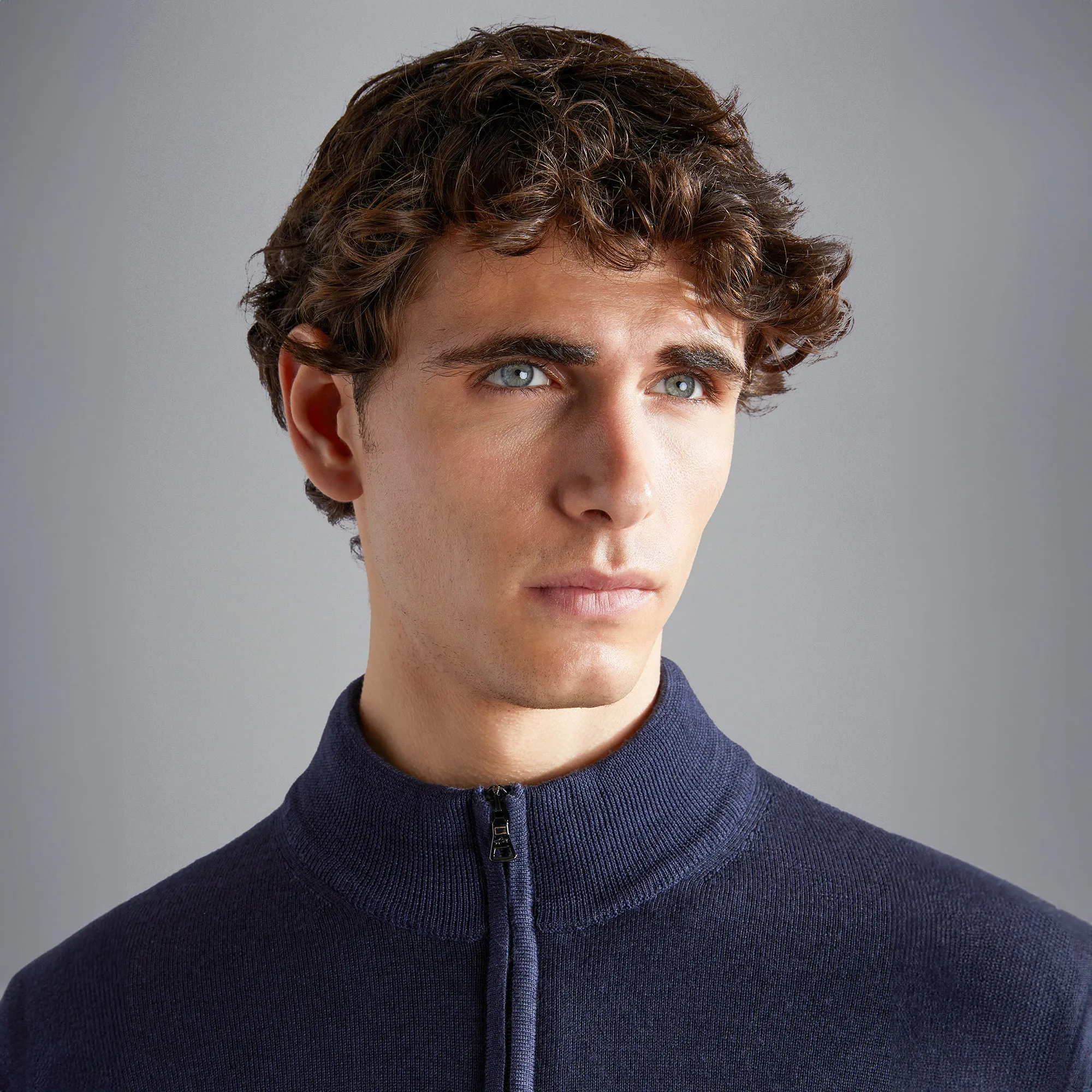 Navy Garment Dyed Wool Half-Zip Sweater - Paul Shark