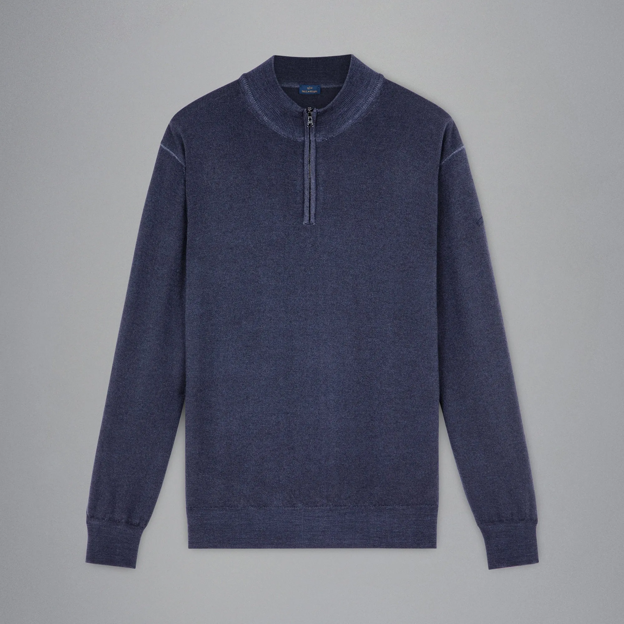 Navy Garment Dyed Wool Half-Zip Sweater - Paul Shark