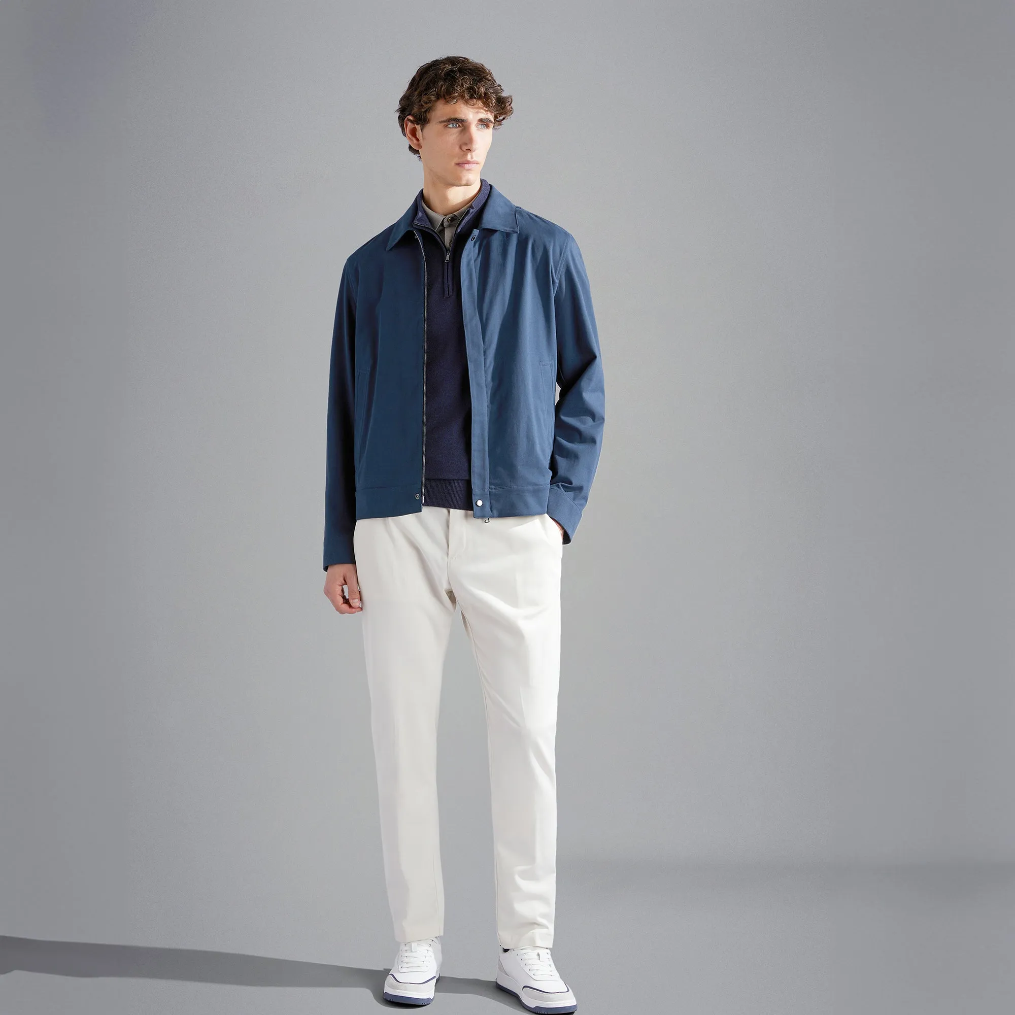 Navy Garment Dyed Wool Half-Zip Sweater - Paul Shark