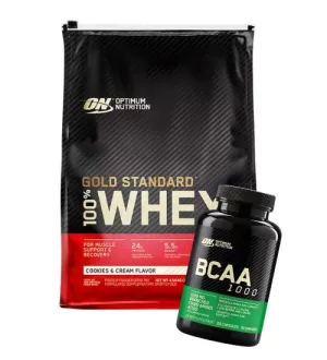 OPTIMUM NUTRITION 100% WHEY 10LB   FREE BCAA 60 CAP