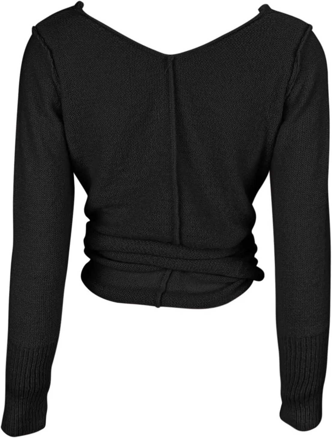 PRETTODAY Women's Wrap Knit Sweater V Neck Tie Front Long Sleeve Casual Pullover Tops