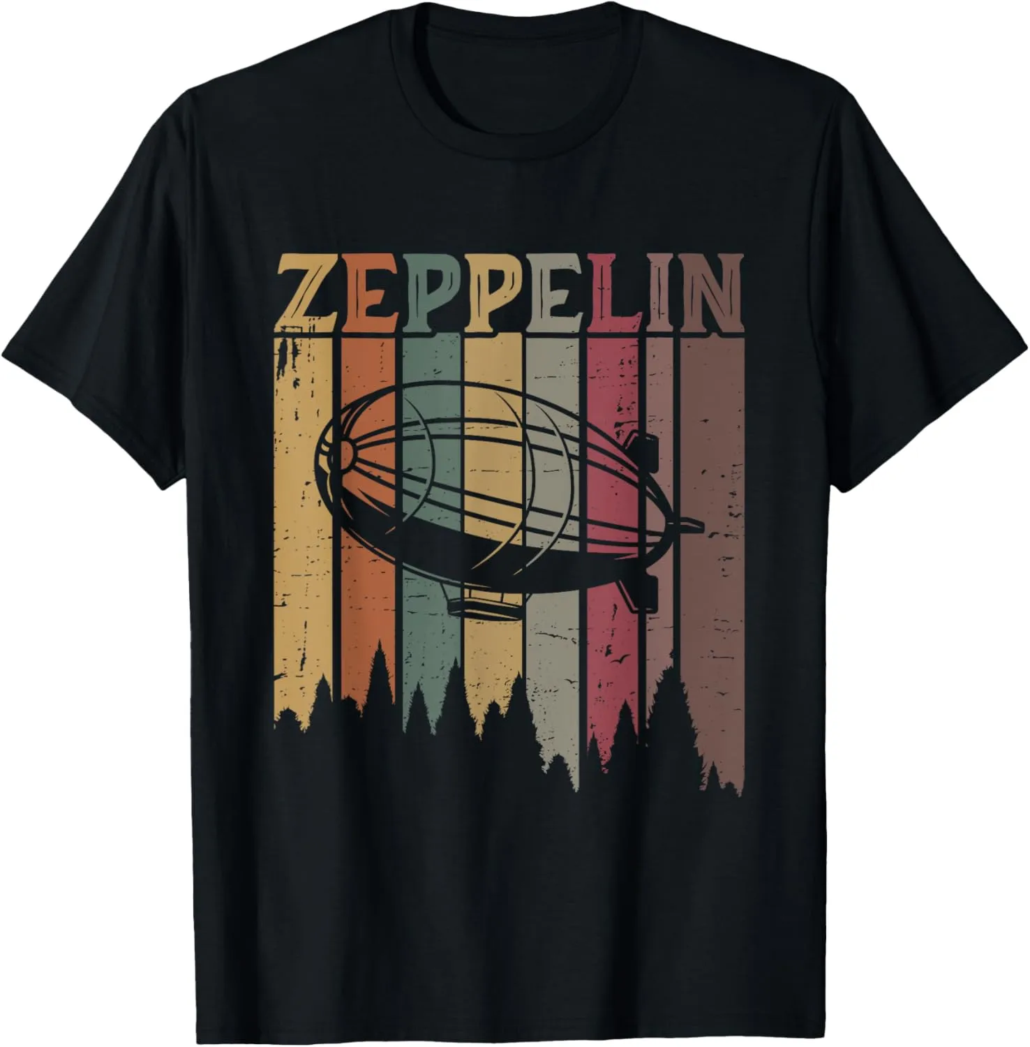Retro Zeppelin 70s 80s Dirigible Airship Zepelin Zepplin T-Shirt