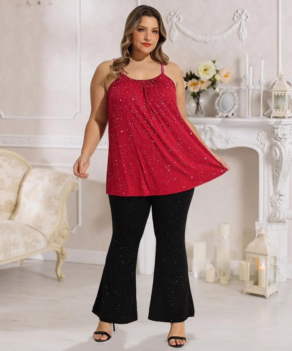 RITERA Women's Plus Size Tank Tops Flowy Tops Adjustable Strappy Loose Shirts XL-5XL