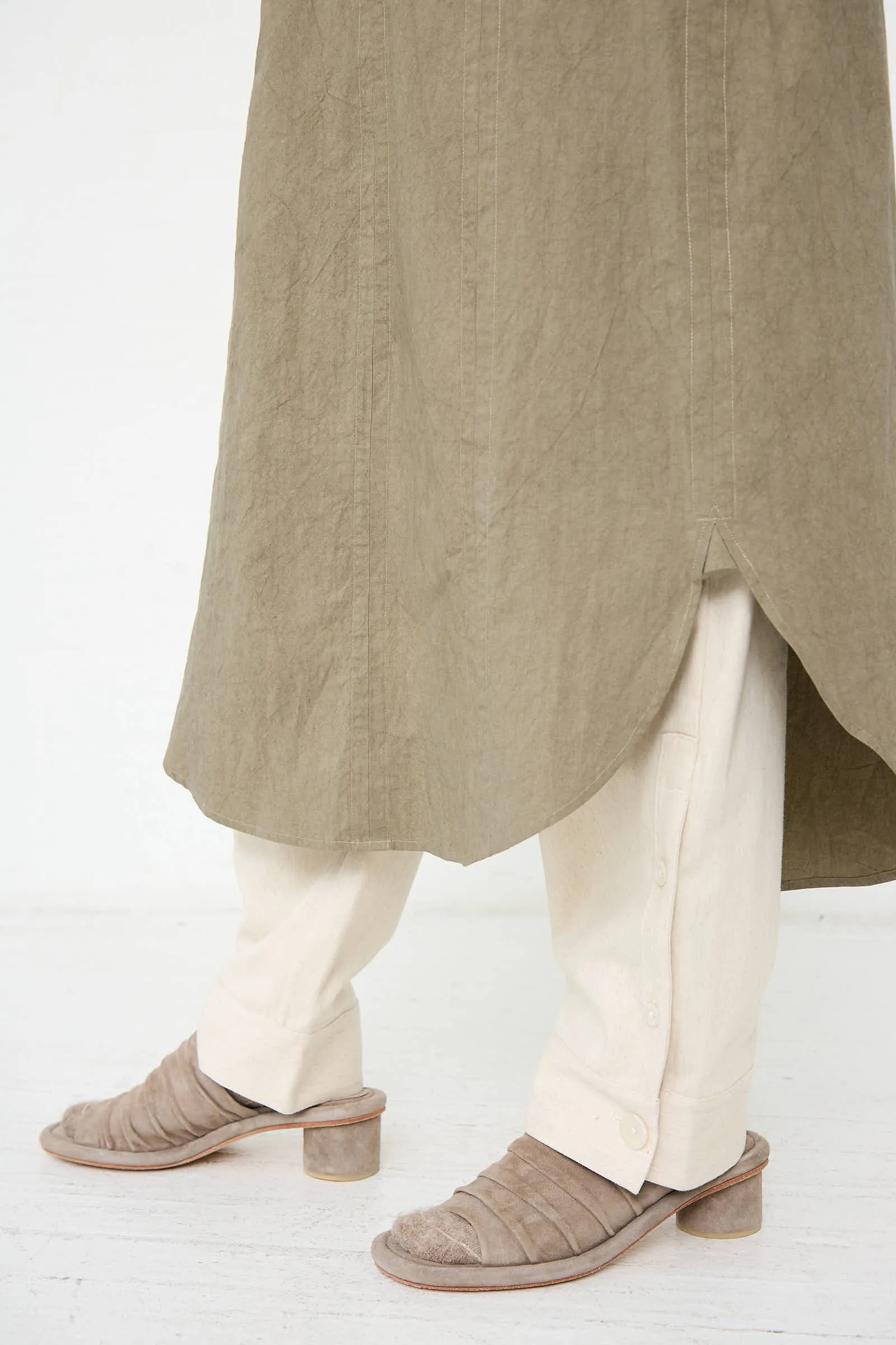 Soft Collar Shirt Dress in Clay