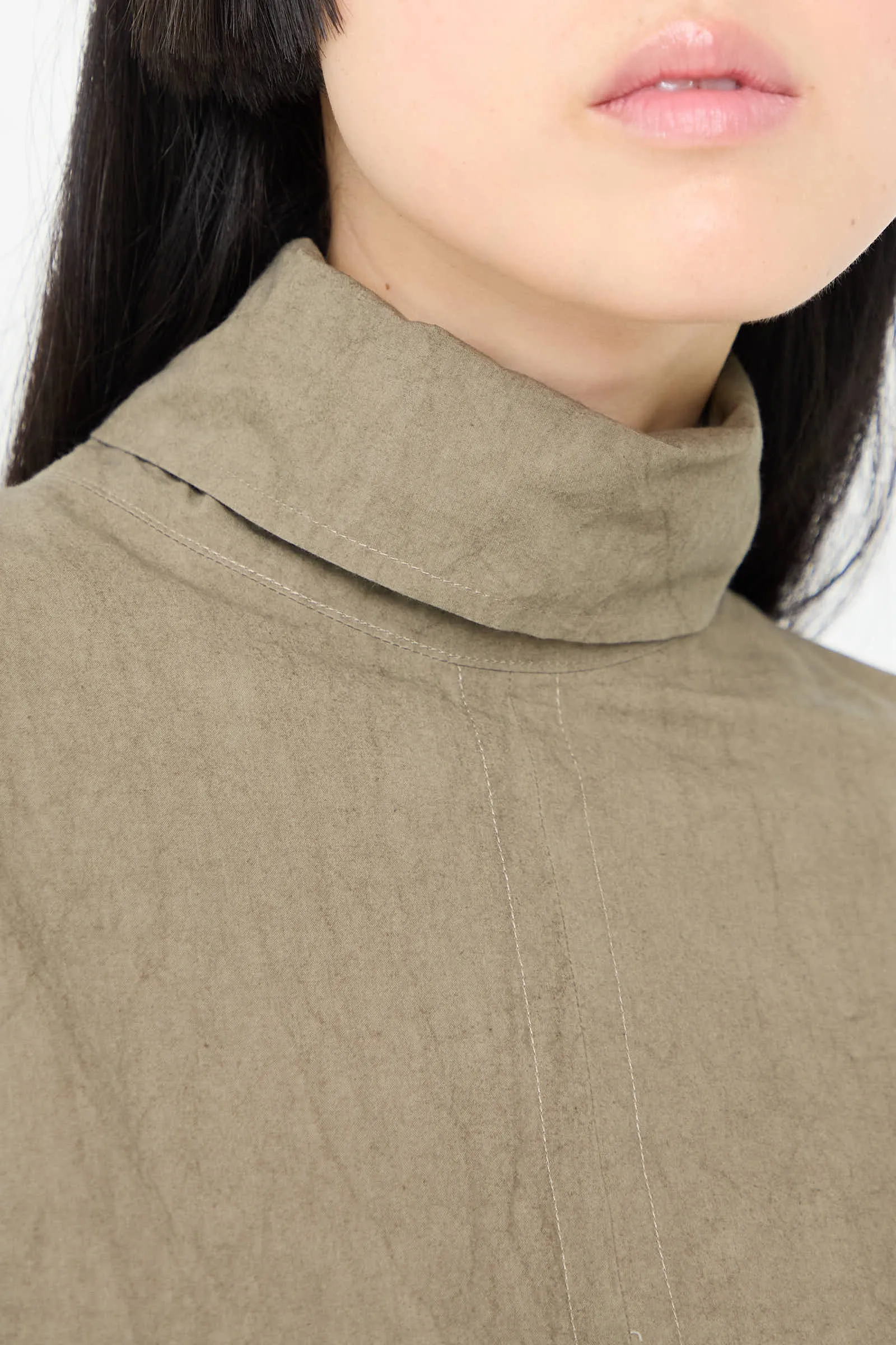 Soft Collar Shirt Dress in Clay