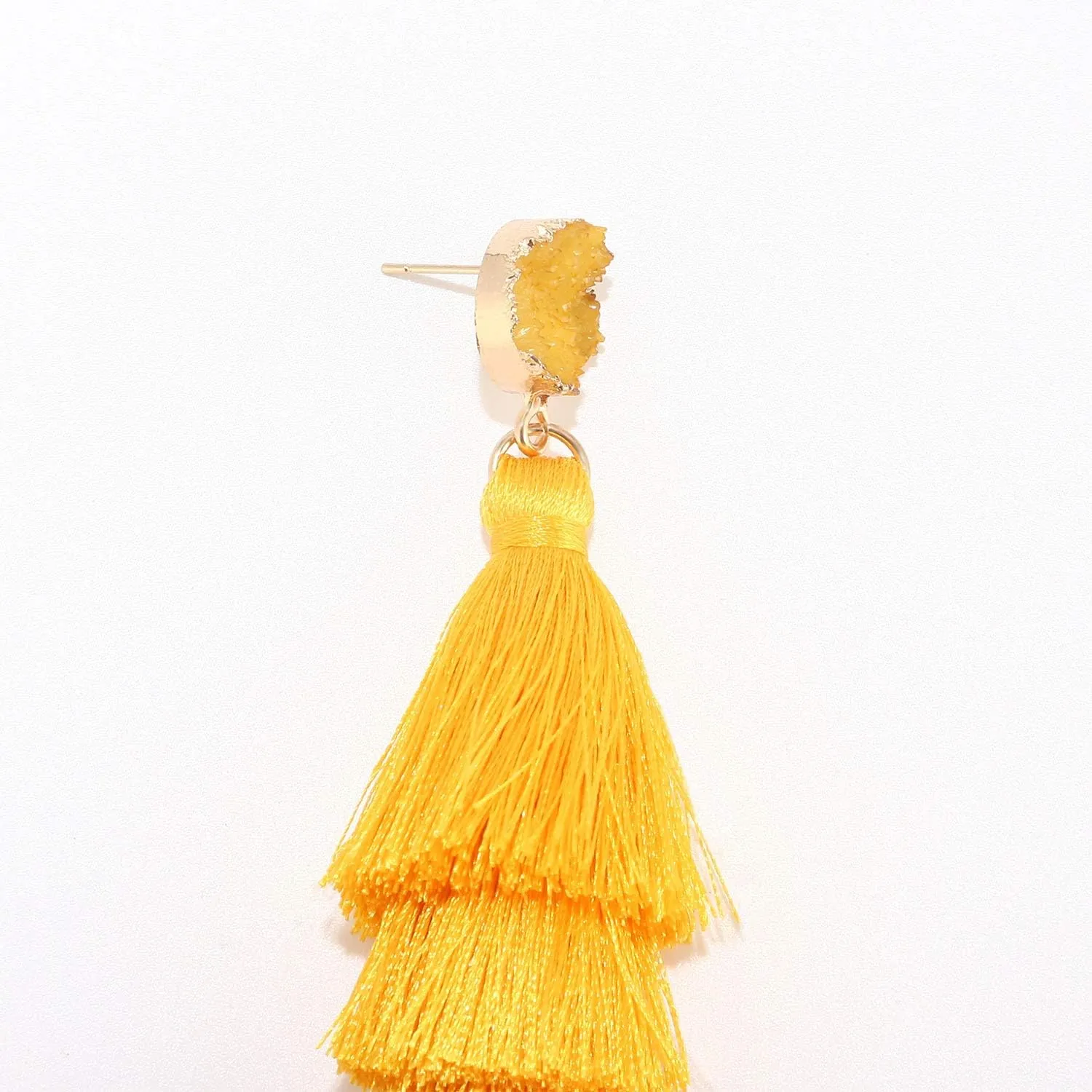 Tassel Earrings Layered Tiered Linear Drop Fashion Trending Earrings