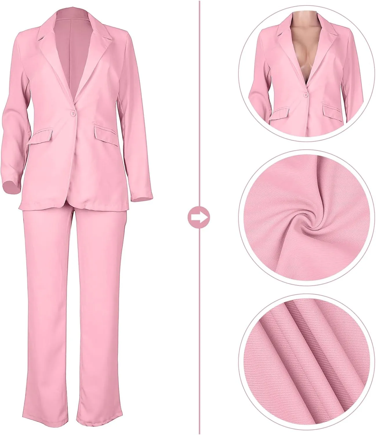Tcremisa Women's Fashion Fall 2 Piece Pant Suit Dressy Long Sleeve Blazer and Slim Fit Pants Set Business Outfits