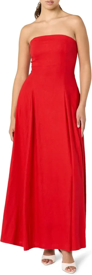 The Drop Women's Carlota Strapless Linen Maxi Dress