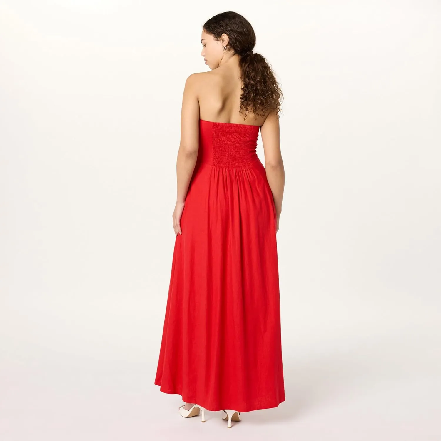 The Drop Women's Carlota Strapless Linen Maxi Dress