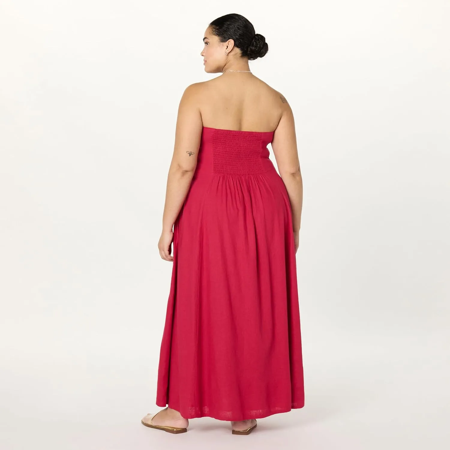 The Drop Women's Carlota Strapless Linen Maxi Dress