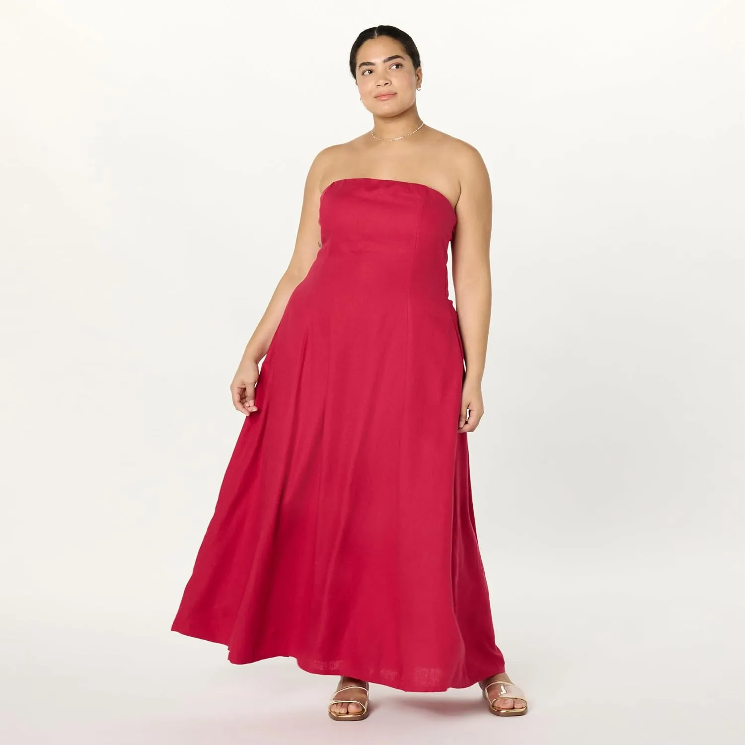 The Drop Women's Carlota Strapless Linen Maxi Dress