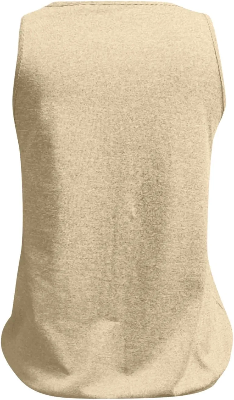 Womens Summer Tank Tops Sleeveless V Neck Banded Hem Bottom Stretch Shirts Casual Loose Fit Comfy Elastic Blouses